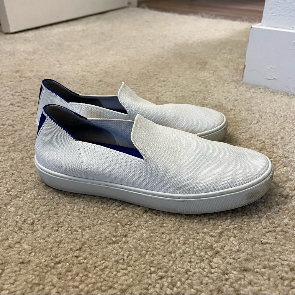 Rothys the original slip on sneaker in white 8.5